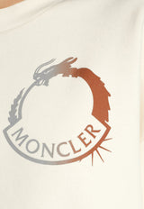 Moncler Logo Print Crewneck Sweatshirt Cream J10938G00010 M3929-034