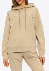 Moncler Logo Embroidered Hooded Sweatshirt Beige J10938G00016 89A1K-20J