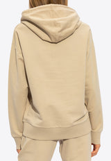 Moncler Logo Embroidered Hooded Sweatshirt Beige J10938G00016 89A1K-20J