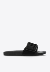 Jimmy Choo Fitz Logo Strap Slides Black FITZ M PFP-V BLACK BLACK