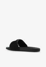 Jimmy Choo Fitz Logo Strap Slides Black FITZ M PFP-V BLACK BLACK