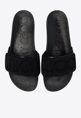 Jimmy Choo Fitz Logo Strap Slides Black FITZ M PFP-V BLACK BLACK