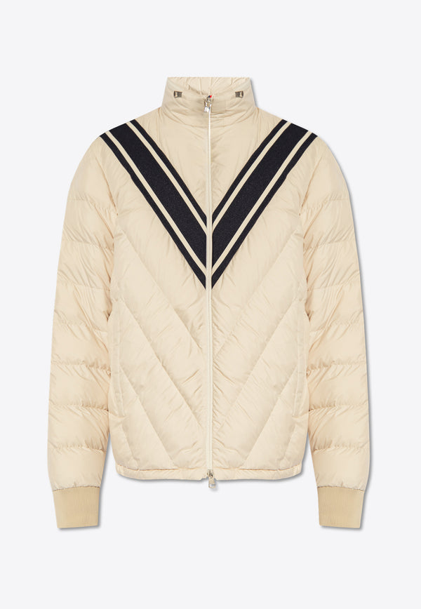 Moncler Barrot Striped Quilted Down Jacket Beige J10911A00005 549SK-20F