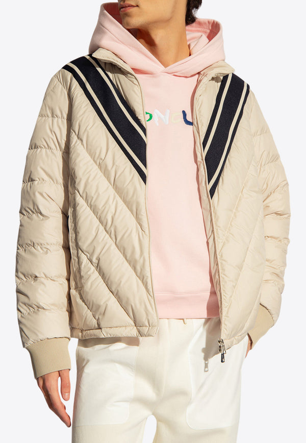 Moncler Barrot Striped Quilted Down Jacket Beige J10911A00005 549SK-20F