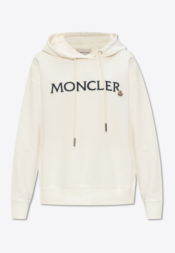 Moncler Logo Embroidered Hoodie White J10938G00016 89A1K-037
