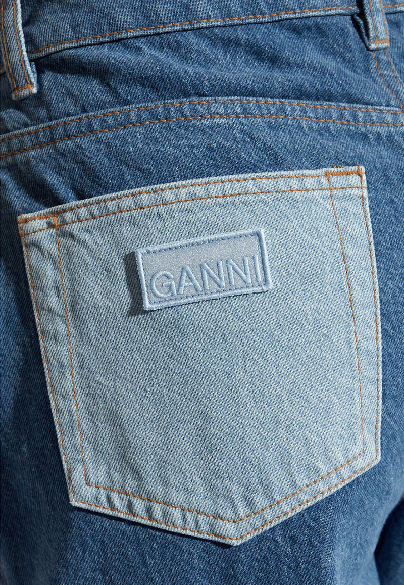 GANNI Paneled Cargo Jeans Blue J1398 6553-567