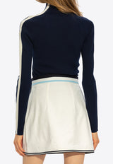 Moncler Side Stripe Wool Sweater Navy J10939F00001 M1131-778
