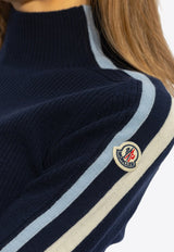Moncler Side Stripe Wool Sweater Navy J10939F00001 M1131-778