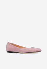 Loewe Toy Rhinestone Embellished Ballet Flats Pink L815466X43 0-BONBON