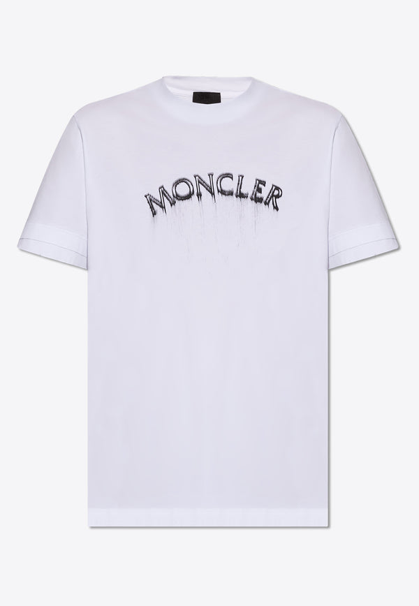 Moncler Logo Print Crewneck T-shirt White J10918C00002 89A17-001