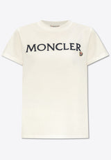 Moncler Logo Embroidered Crewneck T-shirt White J10938C00006 829HP-037