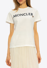 Moncler Logo Embroidered Crewneck T-shirt White J10938C00006 829HP-037