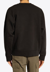 Moncler Logo Print Crewneck Sweatshirt Black J10918G00027 899RB-999