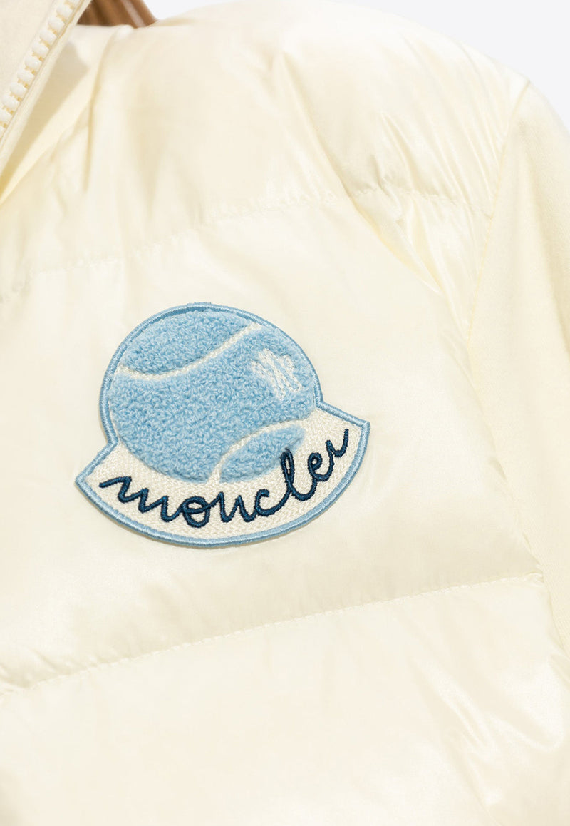 Moncler Maglia Logo Patch Down Jacket Cream J10938G00015 89A2Y-034