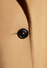 Loewe Single-Breasted Wool Coat Beige S359Y01XB3 0-CAMEL