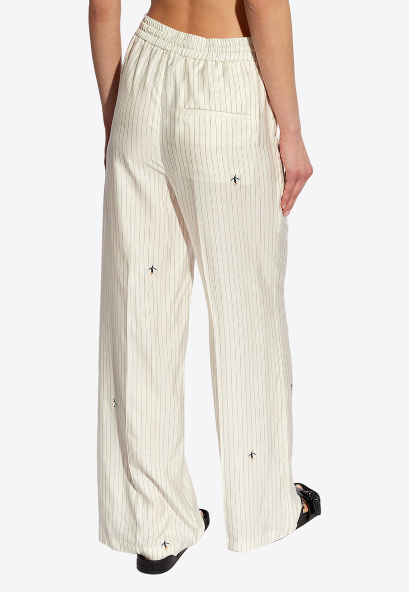 Loewe X Suna Fujita Striped Drawstring Pants White S359Y04XD4 0-WHITE GREY MULTICOLOR