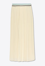Moncler Georgette Pleated Midi Skirt Cream J10932D00001 597CH-034