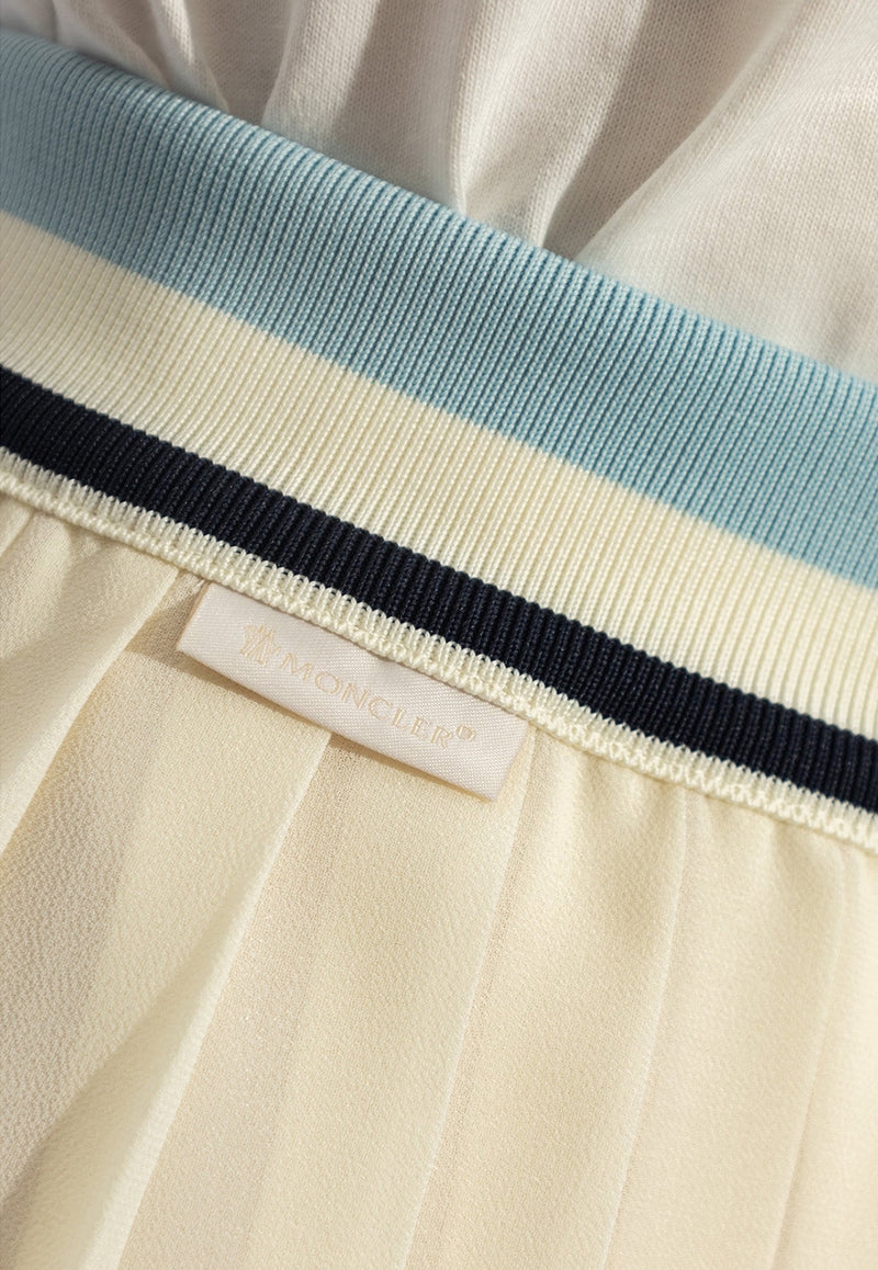 Moncler Georgette Pleated Midi Skirt Cream J10932D00001 597CH-034