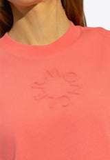 Moncler Logo Embossed Crewneck T-shirt Pink J10938C00002 89A17-416