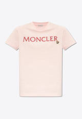 Moncler Logo Embroidered Crewneck T-shirt Pink J10938C00006 829HP-50B