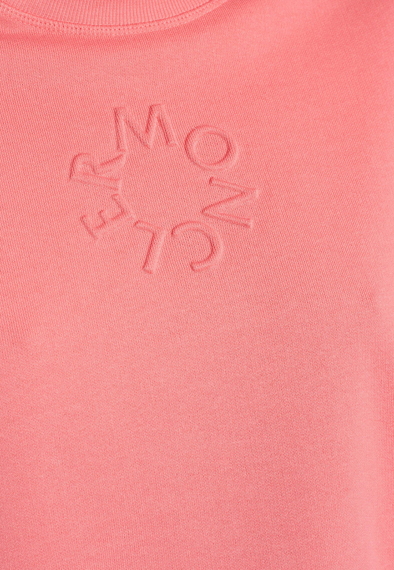 Moncler Logo Embossed Crewneck Sweatshirt Pink J10938G00006 809KR-416