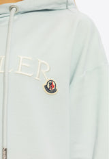 Moncler Logo Embroidered Hoodie Light Blue J10938G00016 89A1K-70S