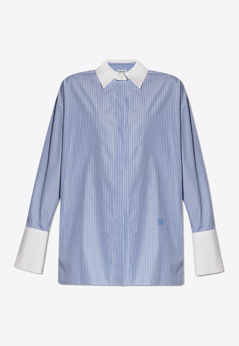 Loewe Striped Long-Sleeved Shirt Blue S359Y05XBN 0-BLUE WHITE