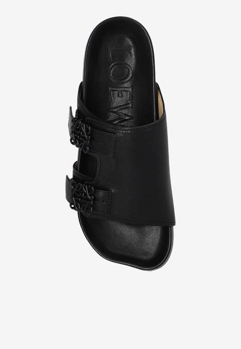 Loewe Ease Leather Slides Black L815465X95 0-BLACK