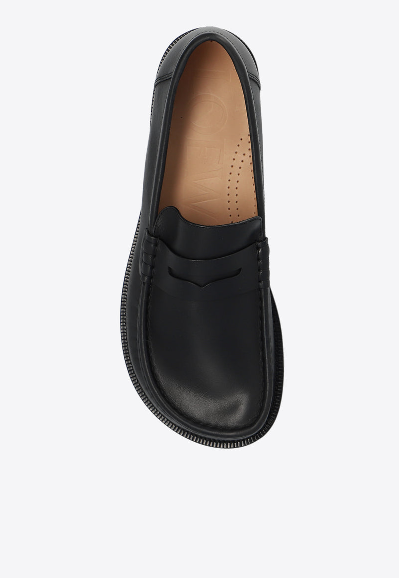 Loewe Campo Leather Loafers Black M816290X23 0-BLACK