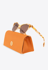 Tory Burch Miller Clubmaster Cat-Eye Sunglasses Brown 0TY7199 0-194973