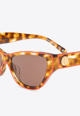 Tory Burch Double T Logo Cat-Eye Sunglasses Brown 0TY7206U 0-200073