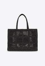 Tory Burch Large Ella Crochet Tote Bag Black 151277 0-001