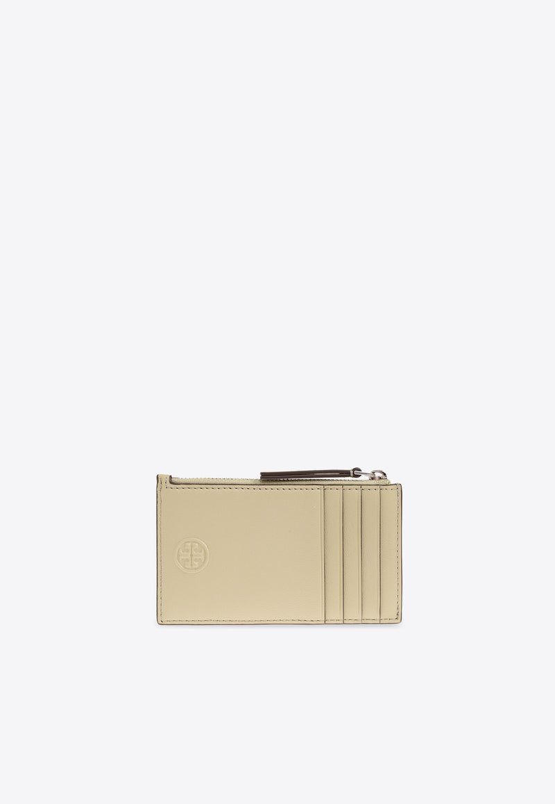 Tory Burch Fleming Soft Leather Zip Cardholder Beige 152602 0-300
