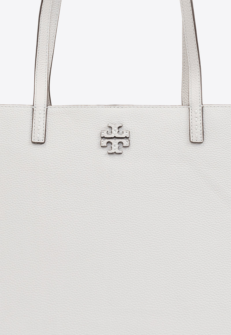 Tory Burch Large McGraw Grained Leather Tote Bag Gray 152221 0-021