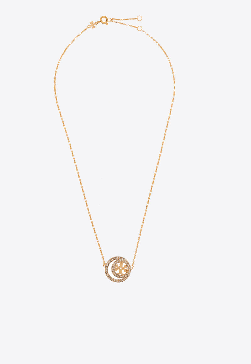 Tory Burch Miller Double Ring Pendant Necklace Gold 157225 0-783