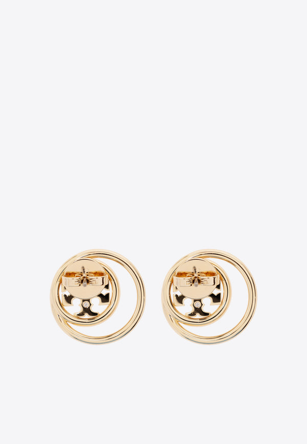 Tory Burch Miller Double Ring Stud Earrings Gold 157230 0-720