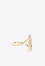 Tory Burch Miller Crystal Embellished Double Ring Gold 157233 0-783