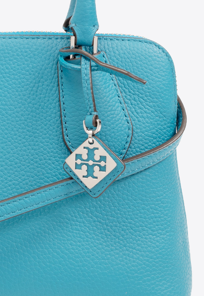 Tory Burch Mini Swing Grained Leather Shoulder Bag Blue 155619 0-400