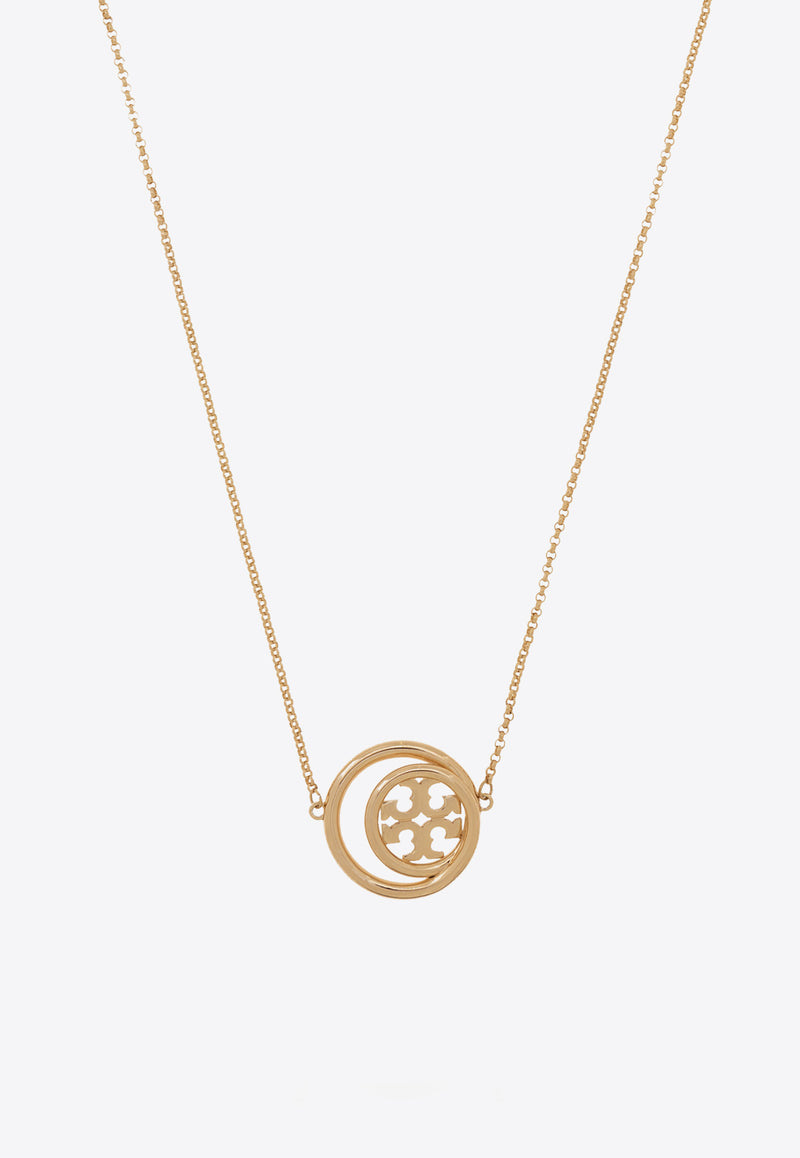 Tory Burch Miller Double Ring Pendant Necklace Gold 159312 0-720