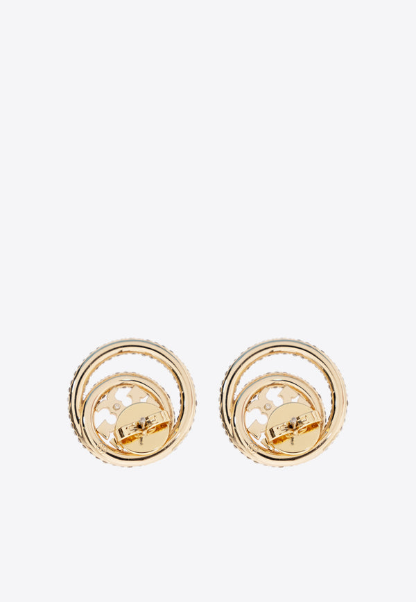 Tory Burch Miller Crystal Embellished Stud Earrings Gold 157231 0-783