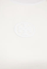 Tory Burch Mock-Neck Logo T-shirt White 157562 0-105