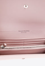 Alexander McQueen Skull Calf Leather Chain Clutch Pink 632031 1AAPE-9813