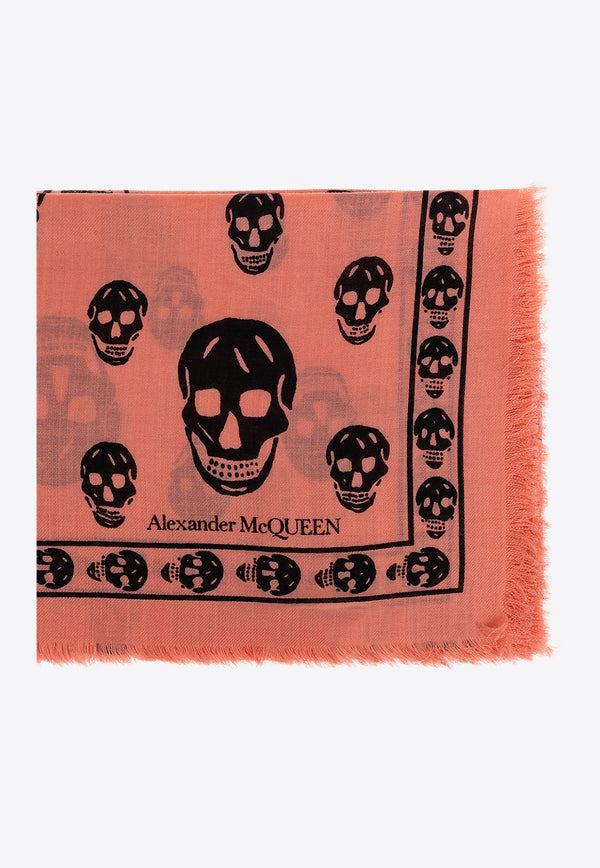 Alexander McQueen Skull Print Wool Scarf Pink 557717 3222Q-6660