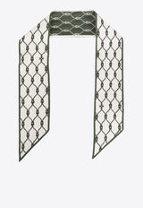 Tory Burch Knot Print Silk Tie White 157591 0-300