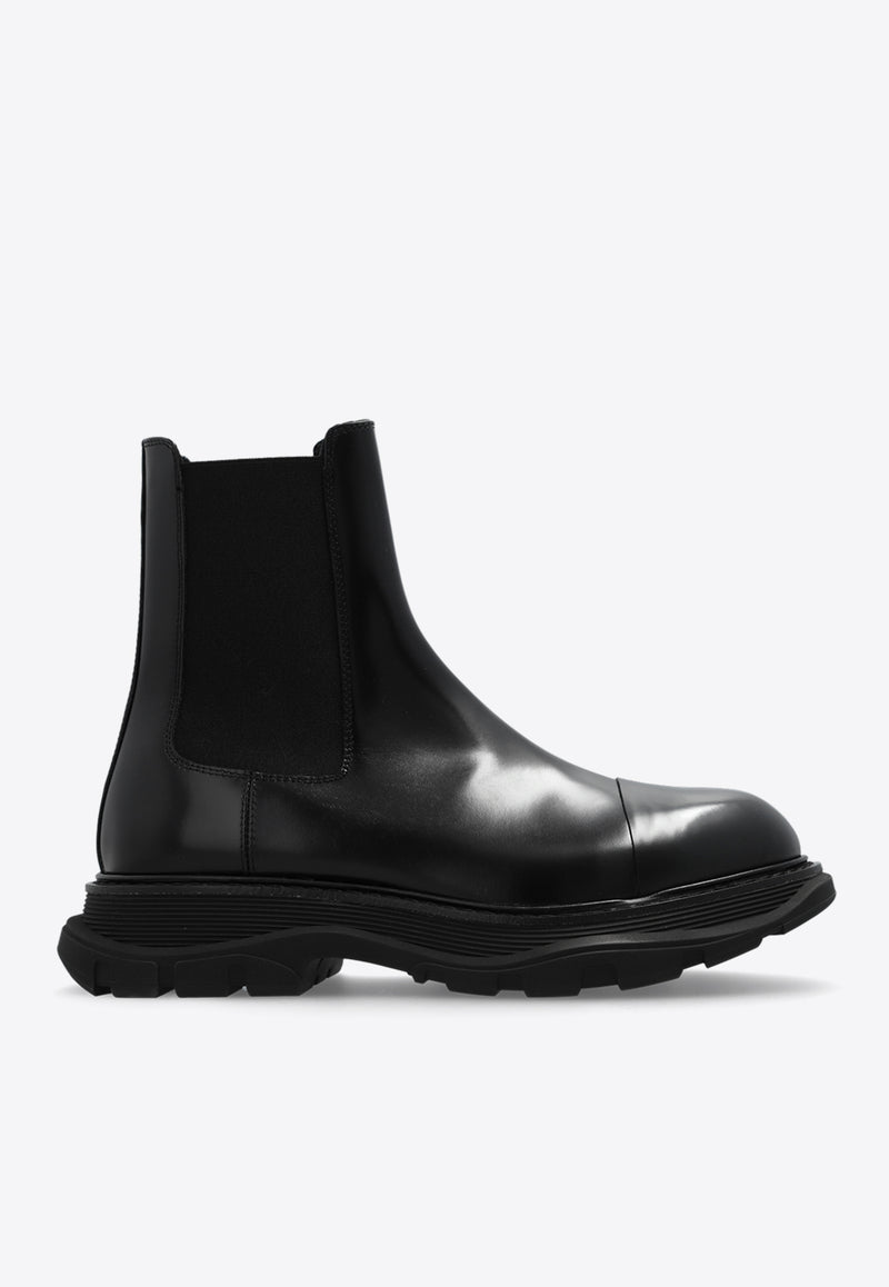 Alexander McQueen Tread Leather Chelsea Boots Black 782441 WIF51-1000