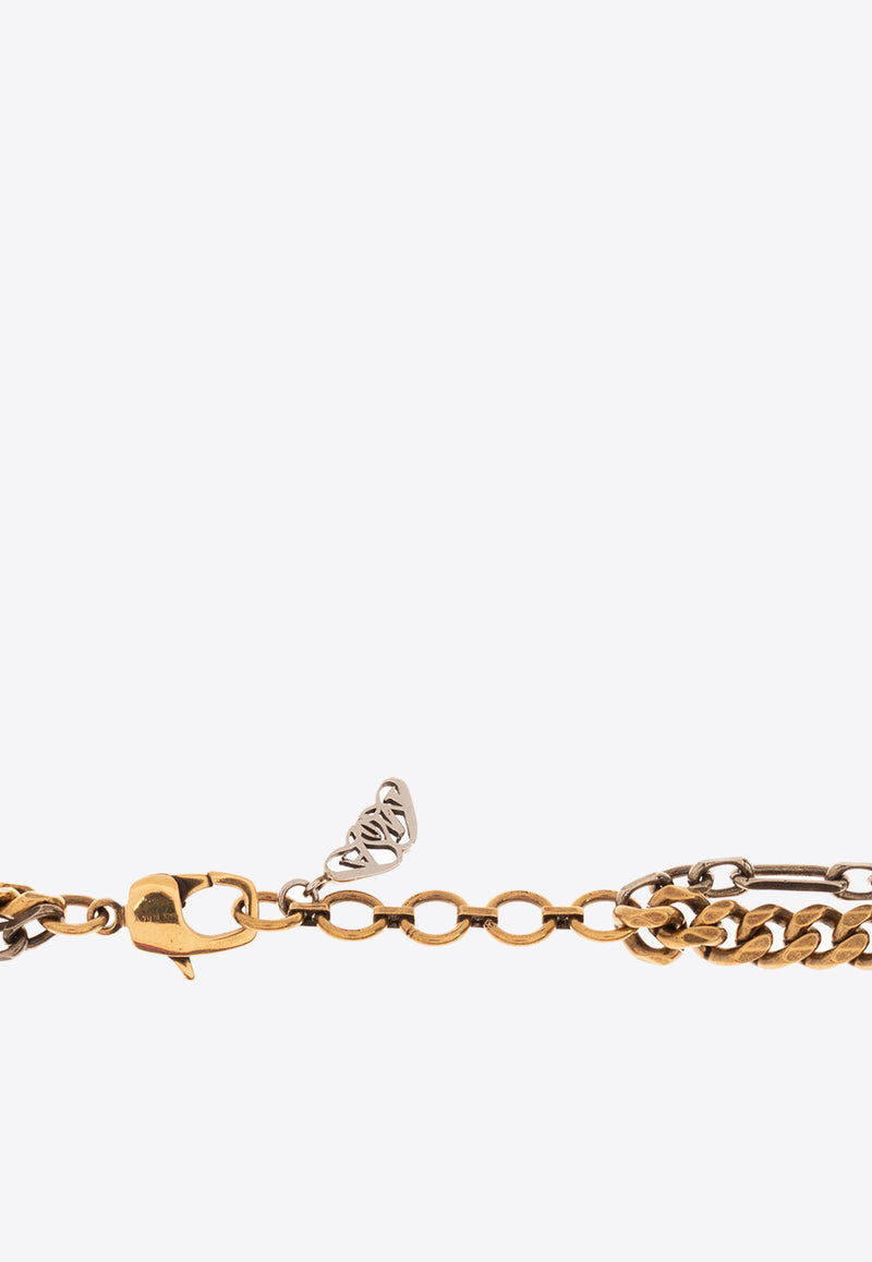 Alexander McQueen Logo Pendant Chain Necklace Gold 789579 J160L-4846