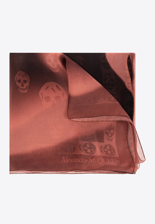Alexander McQueen Skull Print Silk Scarf Pink 789965 3052Q-6660