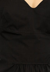 Alexander McQueen Sweetheart-Neck Midi Dress Black 787746 QAABC-1000