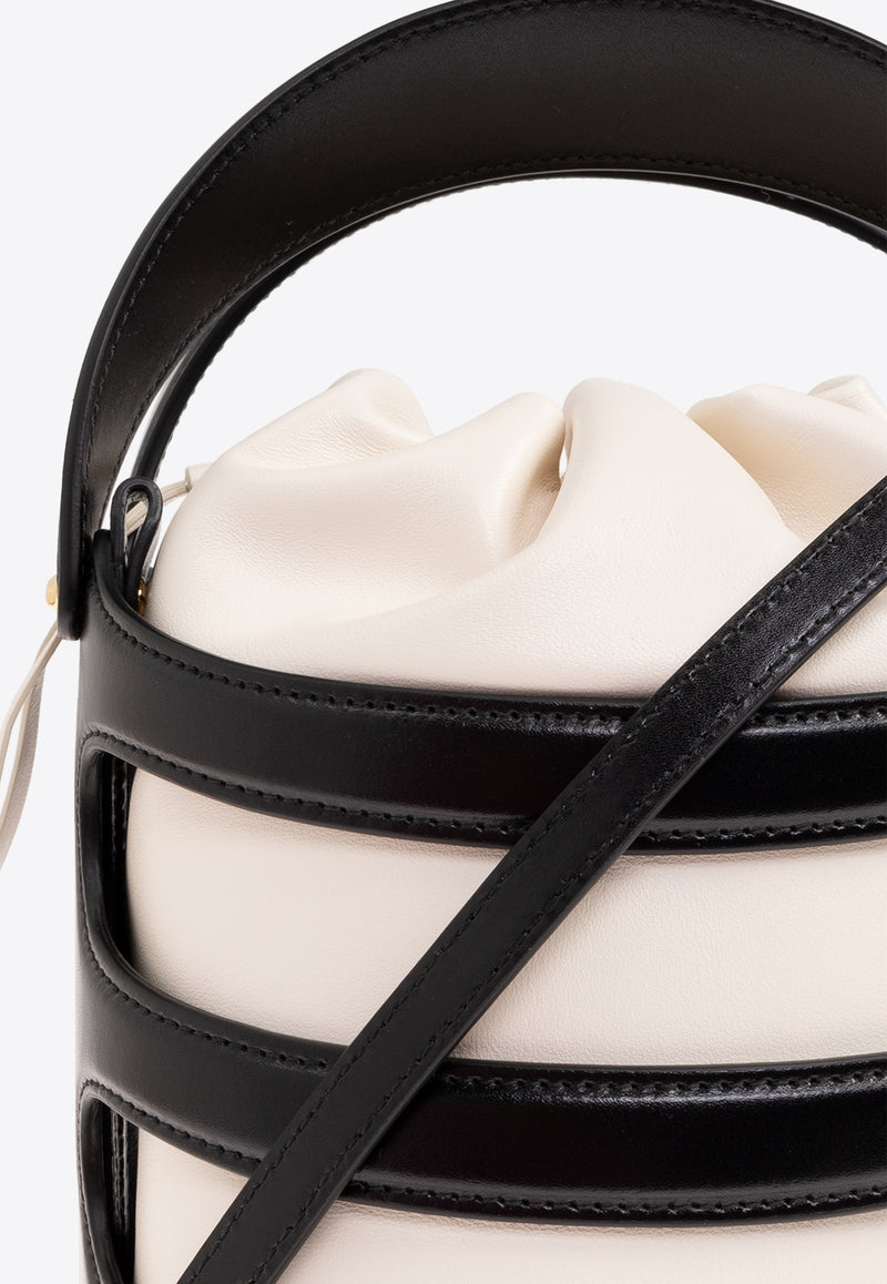 Alexander McQueen The Rise Nappa Leather Bucket Bag White 787126 1VPHG-1090