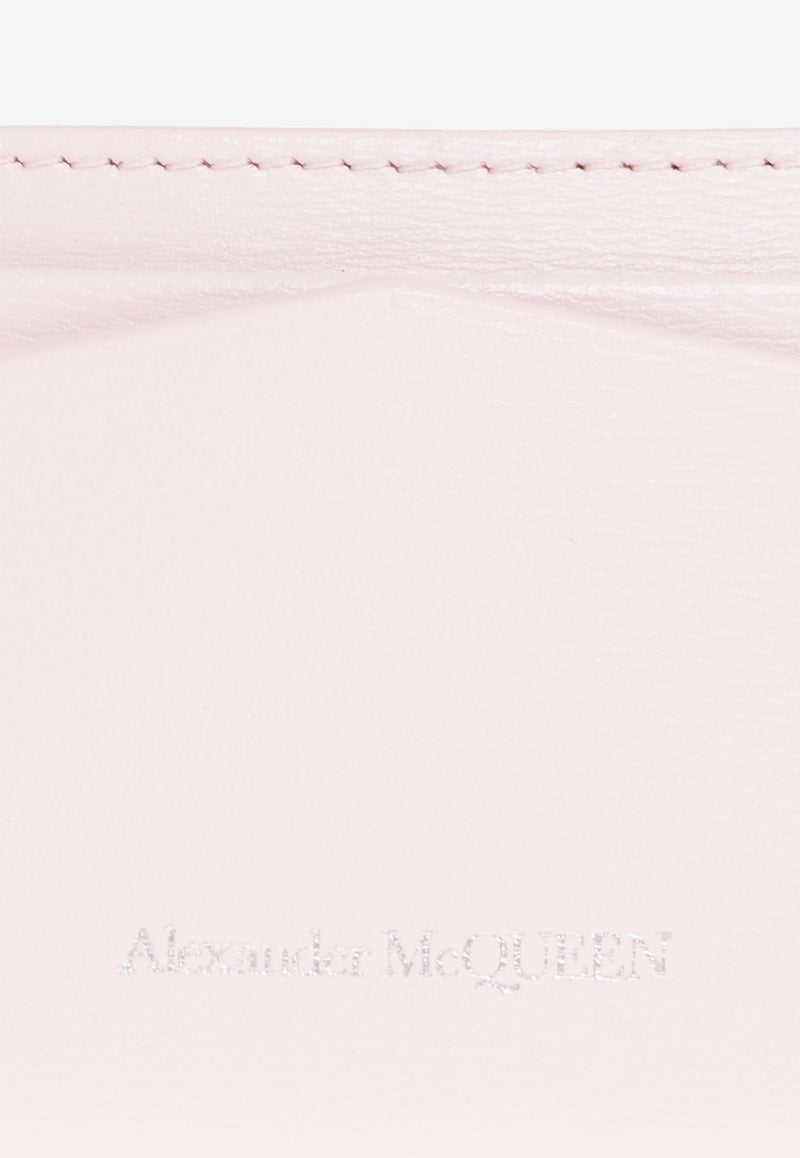 Alexander McQueen Skull Calf Leather Cardholder Pink 632038 1AAPE-9813
